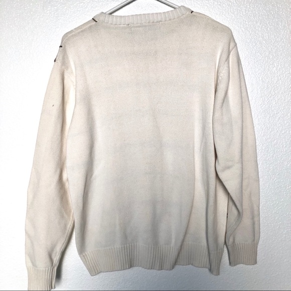 Oscar De La Renta Grid Pattern Grandpa Sweater - Picture 4 of 5